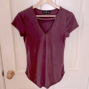 Almost Famous womens v neck ribbed top